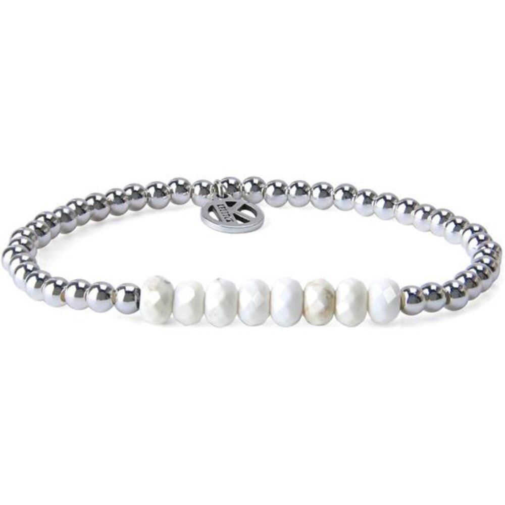 Silver Stretch Bracelet for Women - Crystal Turquoise Beaded Bracelet
